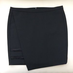 NWT Michelle Mason black banded mini skirt size 0